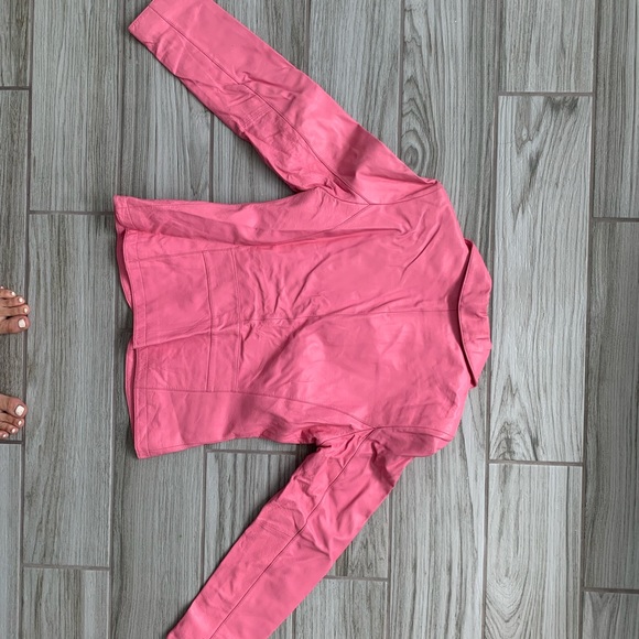 Black Rivet Pink Leather Jacket - Picture 2 of 3